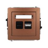 DECO Ładowarka USB podwójna USB C + USB A, 20W max. brązowy metalik 9DCUSB-8 KARLIK