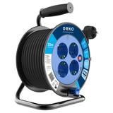 Przedłużacz bębnowy, 4 gniazda 2P+Z, kabel PVC H05VV-F 3x1,0mm2, długość 30m, termik, przesłony toró