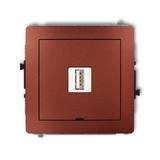 DECO Mechanizm ładowarki USB pojedynczej USB A, 10W max., 5V, 2A, bez pola opisowego brązowy metalik