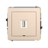 DECO Mechanizm ładowarki USB pojedynczej USB A, 10W max., 5V, 2A, bez pola opisowego beżowy
