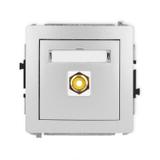 DECO Mechanizm gniazda pojedynczego RCA (typu cinch - żółty, pozłacany) srebrny metalik