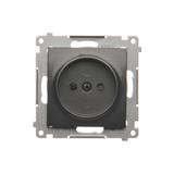 Simon 54 Gniazdo bez uziemienia z przesłonami 16A z. śrub. antracyt