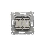Simon 54 Łącznik krzyżowy podwójny bez piktogramu 10A 250V szybkozłączka złoty mat DW7/2.01/X/44 KONTAKT