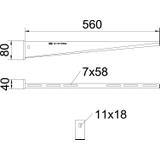 AW 15/56, WSPORNIK ŚCIENNY 560MM FT