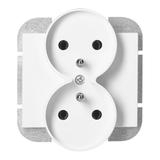 Gniazdo podwójne podtynkowe 2x2P+Z Onyx, 16A, 250V, PT-6OR, biały OR-OE-7506/W ORNO