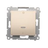 Simon 54 Łącznik dwubiegunowy z podświetleniem LED 10A szybkozłączka złoty mat