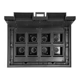 Puszka podłogowa na gniazda modułowe 8 x 45x45mm lub 16 x 22,5x45mm, pokrywa: stal nierdzewna, czarn