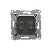 Simon 54 Gniazdo HDMI podwójne brąz mat