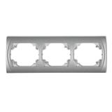 LOGO Ramka pozioma potrójna srebrny metalik