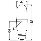 Lampa LED STAR CL STICK FR 60 non-dim 8W 827 E27