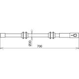 Część izolacyjna drążka z gwintem M12 i złączem wtykowym, fi 30 mm, dł. 700 mm