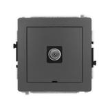 DECO Mechanizm gniazda antenowego pojedynczego TV, bez pola opisowego grafitowy mat