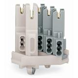 wtyk rozgałęźny 1 mm2 3-polowy biały/szary ze stopkami montażowymi