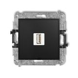 ICON Ładowarka USB pojedyncza USB A, 10W max., 5V, 2A, bez pola opisowego czarny mat 12ICUSBBO-3 KARLIK