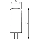 Kapsułka LED 2,1W=20W 210lm / ściemnialna 2700K barwa ciepła LEDcapsuleLV 2,1-20W G4 827 D Kapsułki
