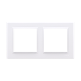 Simon 10 Ramka 2-krotna - uniwersalna poziom i pion biały