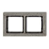 DECO Ramka uniwersalna podwójna - beton (ramka: ciemnoszary; spód: czarny)