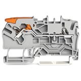 2-przewodowa złączka przelotowa z dźwignią i Push-in CAGE CLAMP® 2,5 mm2, szara /50szt./ WAGO