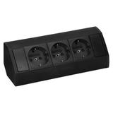 Gniazdo meblowe 3x2P+Z (Schuko), czarne OR-GM-9001(GS)/B ORNO