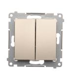 Simon 54 Przycisk podwójny zwierny bez piktogramu 10A szybkozłączka złoty mat