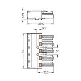 WINSTA gniazdo 5-torowe szare kodowanie B