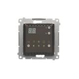 Simon 54 Regulator temperatury z wyświetlaczem z czujnikiem wewnętrznym 16(2) A 230V brąz mat