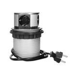 Gniazdo meblowe O10cm wysuwane z blatu z przewodem 1,5m, 4x2P+Z, wersja schuko OR-AE-1341(GS) ORNO