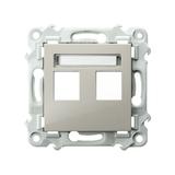 SZAFIR Obudowa gniazda podwójnego typu Keystone prosta - kolor kaszmirowy beż