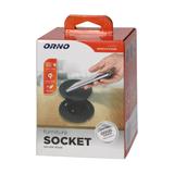 Gniazdo meblowe O6cm z rotacyjną pokrywą, ładowarką indukcyjną, ładowarką USB i przewodem 1,5m, 1x2P OR-GM-9028 ORNO