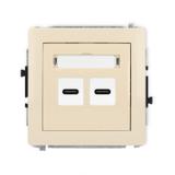 DECO Mechanizm gniazda podwójnego 2xUSB C-C beżowy