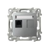 SZAFIR Gniazdo telefoniczne pojedyncze - kolor srebro