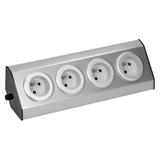 Gniazda meblowe, kuchenne montowane na rzepy 4x2P+Z INOX, FS-1 ORNO