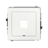 DECO Gniazdo antenowe multimedialne pojedyncze bez modułu, bez pola opisowego (standard Keystone) biały mat 25DGMBO-1P KARLIK