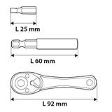 Końcówki wkrętakowe z uchwytem, zestaw 38 szt.