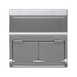 Simon Connect Płytka K45 2x RJ z osłoną skośna do adapterów MD aluminium KB80/8 KONTAKT