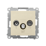 Simon 55 Gniazdo antenowe R-TV-SAT przelotowe 7dB 1x Wejście: 5 MHz÷2,4 GHz Szampański mat