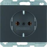 BERKER K.1 Gniazdo SCHUKO kompletne antracyt mat lakierowana 47157006 HAGER