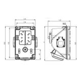 GNIAZDO Z WYŁĄCZNIKIEM " COMBO-POL" 32A 400V 3P+Z, GNIAZDO 2x230V, wył. L-O-P IP44