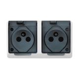 GNT HERMES 2x2P+Z IP44 biało-dymne