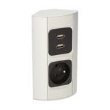 Gniazdo meblowe 1x2P+Z, 2xUSB (typ A, 2,1A) OR-AE-1310 ORNO
