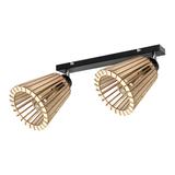 DELOS 2P E27, oprawa ścienno-sufitowa, max. 2x60W, czarna, drewno