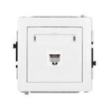 DECO Mechanizm gniazda telefonicznego pojedynczego 1xRJ11, 4-stykowy, beznarzędziowe biały