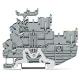 X-COMS dwupiętrowa złączka bazowa 1-przewodowa/1-pinowa szara