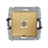 MINI Mechanizm gniazda antenowego pojedynczego typu F (SAT) pozłacany, bez pola opisowego złoty