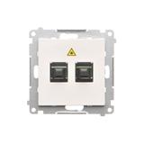 Simon 55 Gniazdo światłowodowe / optyczne podwójne SC/APC Biały mat