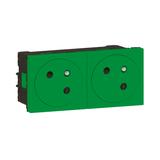 Mosaic Gn 2x2P+Z Podłączenie Przez Zaciski Automatyczne-4 Moduły Zielone 16A-250V 077162L LEGRAND