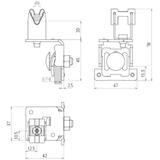 Wspornik dachowy z DEHNgrip, do rąbka stojącego blachy, stal nierdzewna NIRO