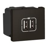 Mosaic - Ładowarka 2Xusb 2400 Ma Typ-A + Typ-A Antracyt 079194L LEGRAND