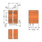 MCS-MINI dwupiętrowy wtyk 2 x 12 bieg. pomarań. raster 3,81 mm /50szt./ WAGO