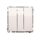 Simon Basic Przycisk potrójny z podświetleniem LED 10A 250V szybkozłączka biały BMP31L.01/11 KONTAKT
